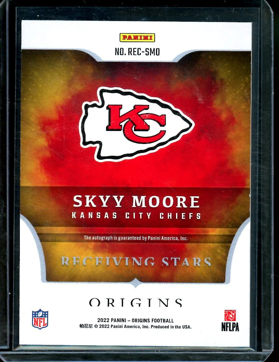 2022 Panini Origins Skyy Moore Rookie Receiving Stars Auto /8 Chiefs - Image 2