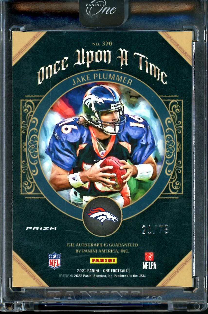 2022 Panini Panini One Jake Plummer Once Upon a Time /75 Broncos - Image 2
