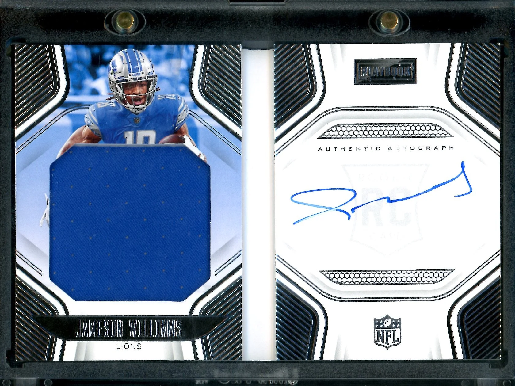 2022 Panini Playbook Jameson Williams Rookie Booklet RPA /249 Lions