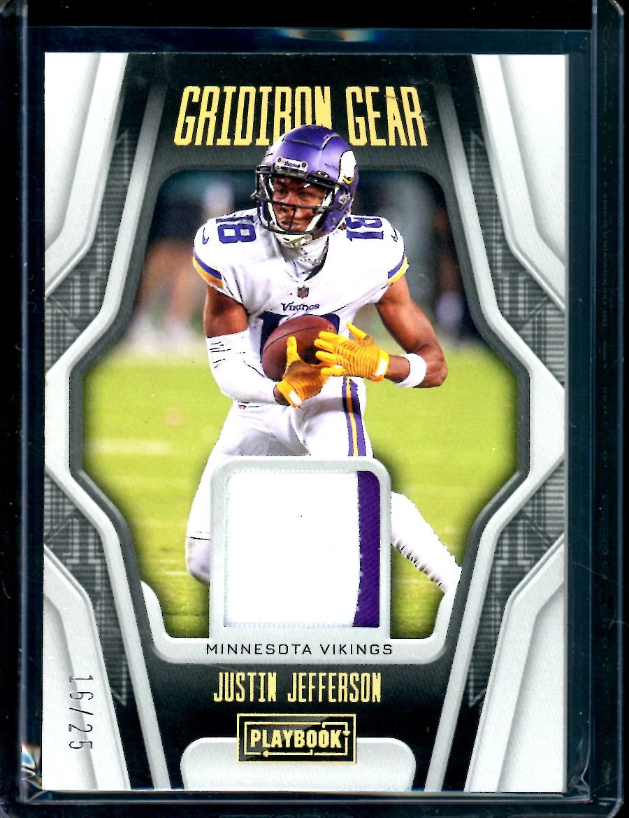 2022 Panini Playbook Justin Jefferson Gridiron Gear Patch /25 Vikings