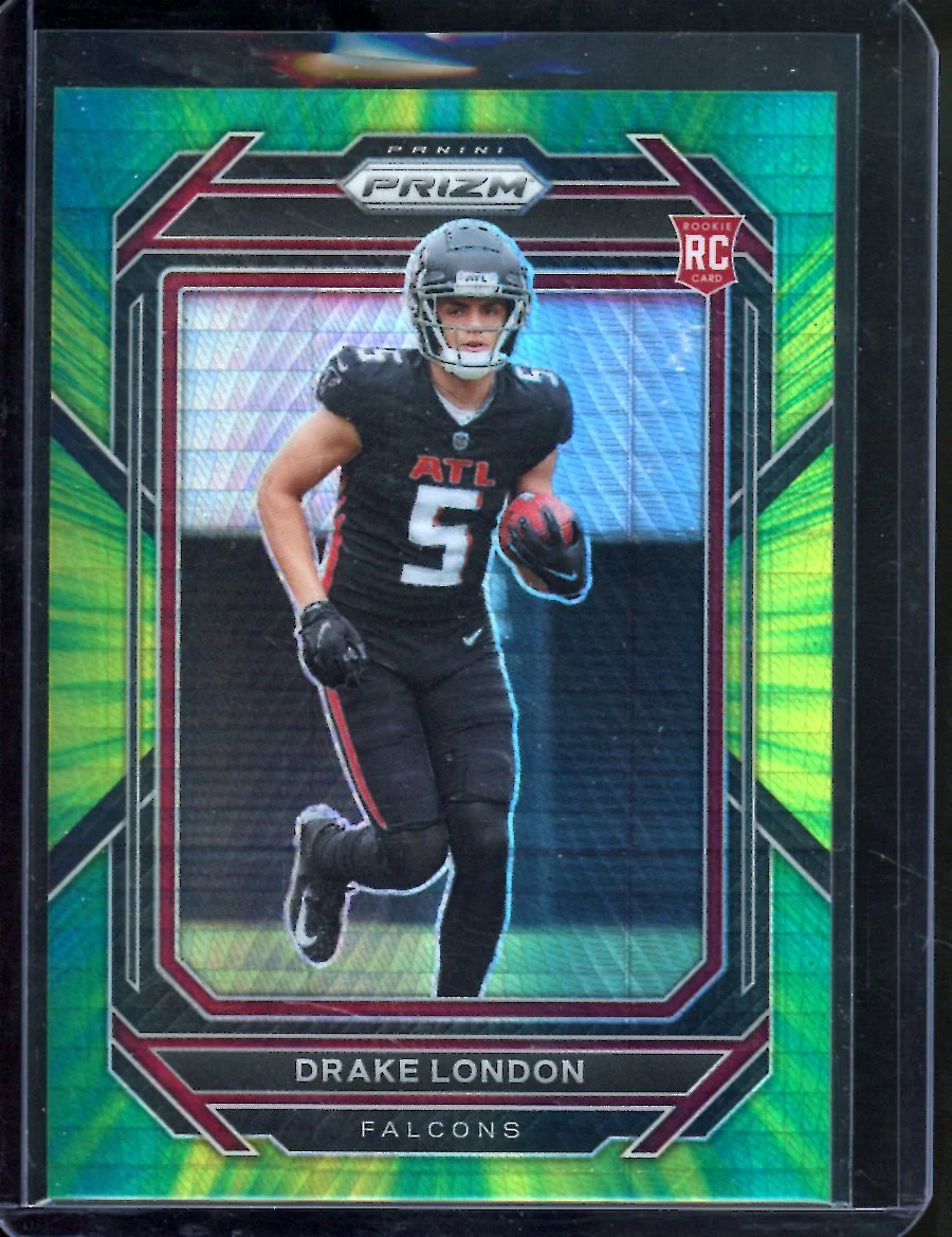 2022 Panini Prizm Drake London Rookie Green Yellow Hyper /175 Falcons