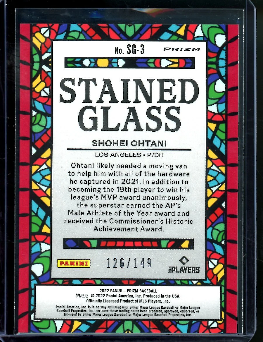 2022 Panini Prizm Shohei Ohatni Stained Glass Red /149 Angels - Image 2