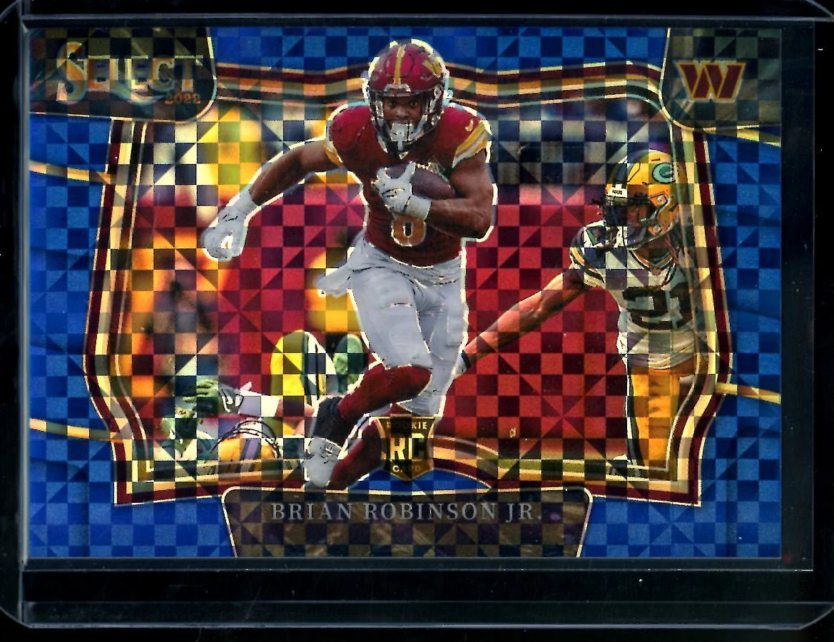 2022 Panini Select Brian Robinson Jr. Rookie Field Level Blue Checkerboard /49 Commanders