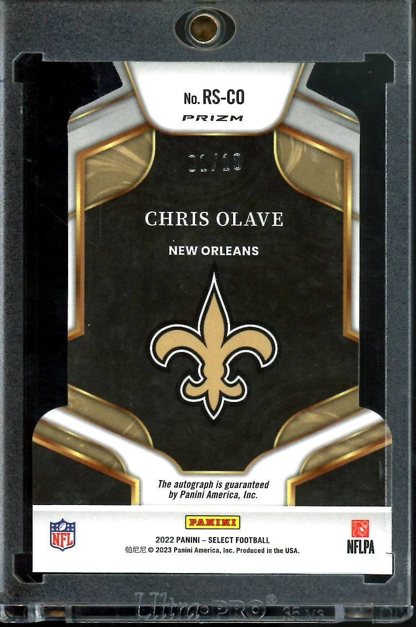 2022 Panini Select Chris Olave Rookie Auto Gold /10 Saints - Image 2