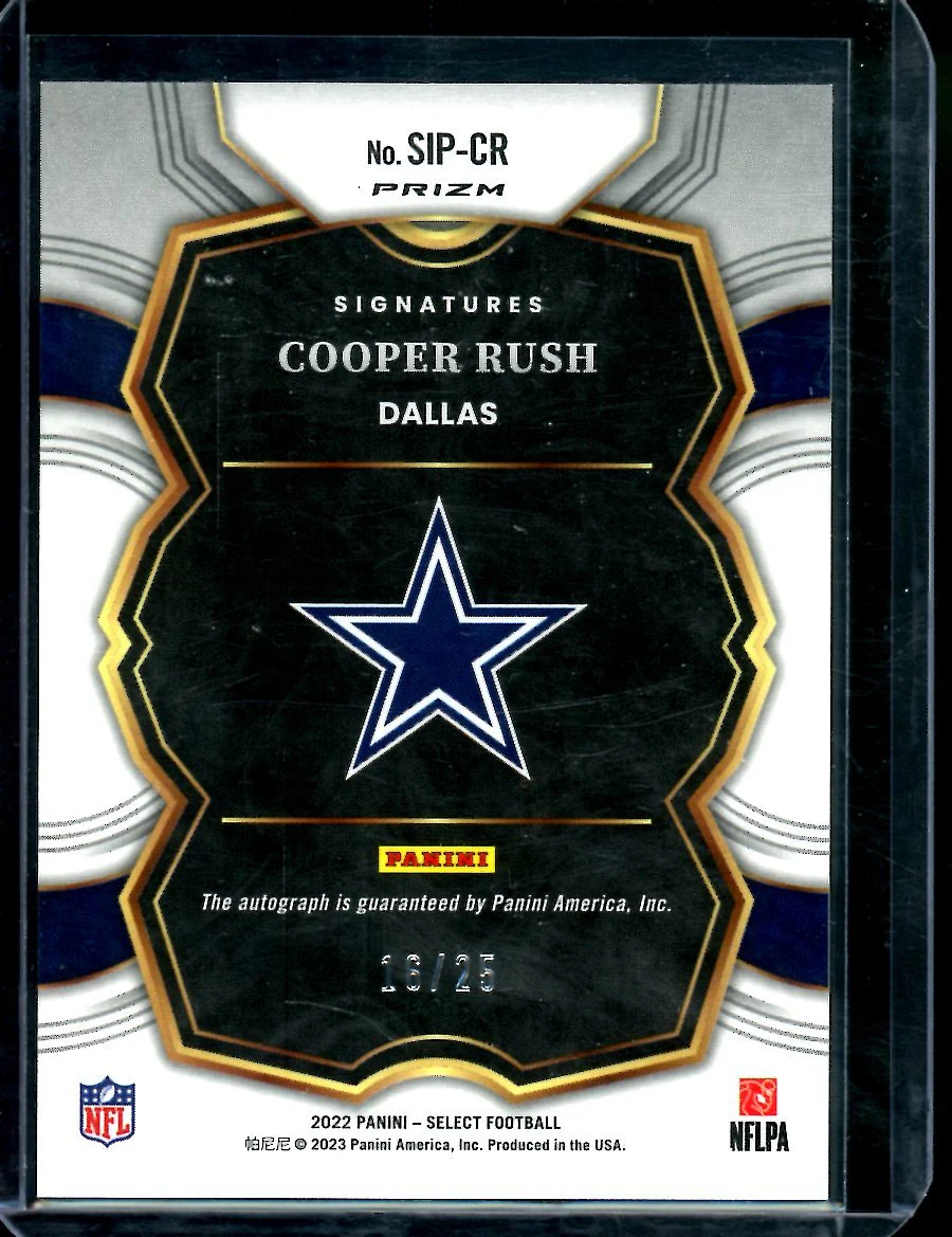2022 Panini Select Cooper Rush Tye-Die Auto /25 Cowboys - Image 2