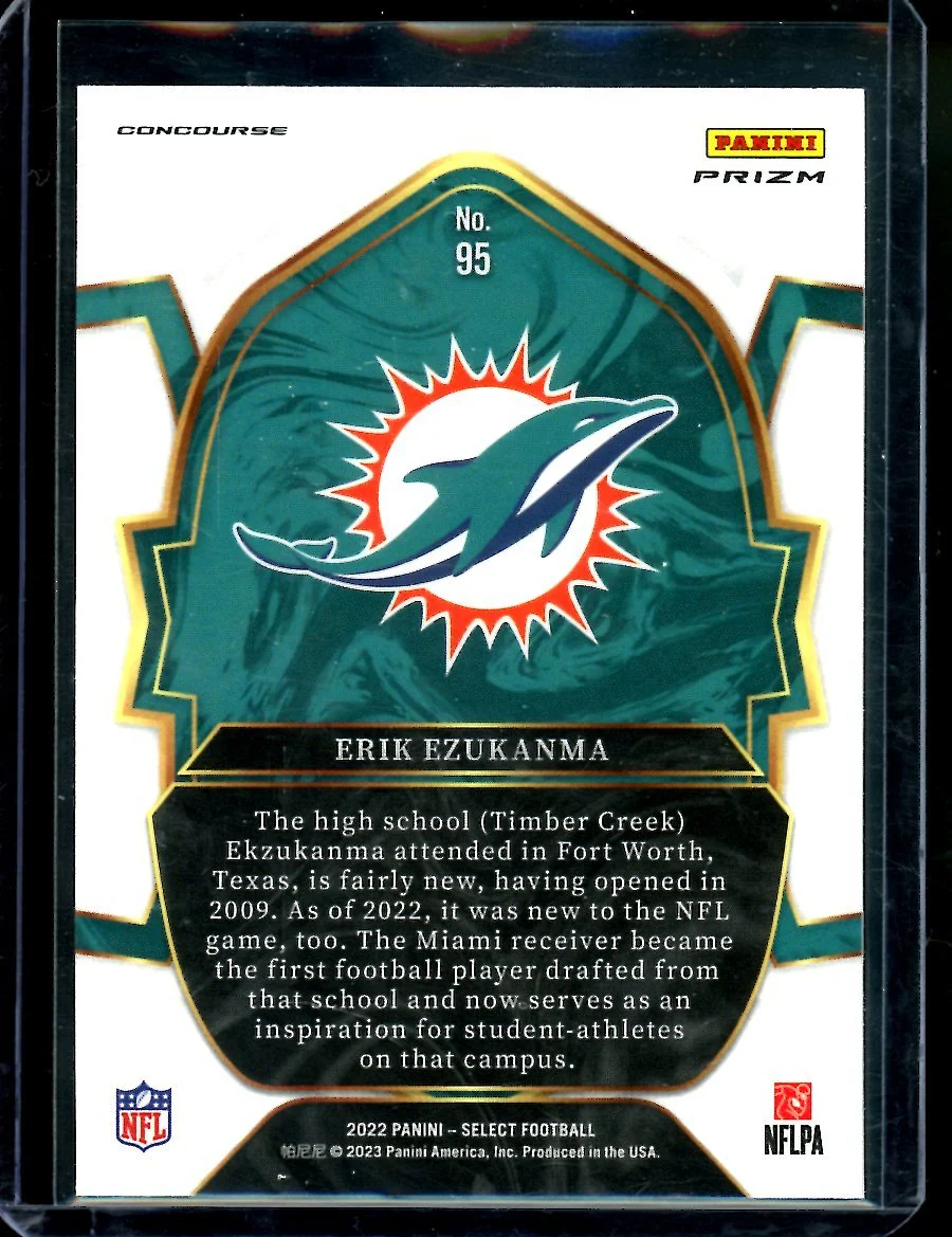 2022 Panini Select Erik Ezukanma Rookie Concourse Cosmic Dolphins - Image 2