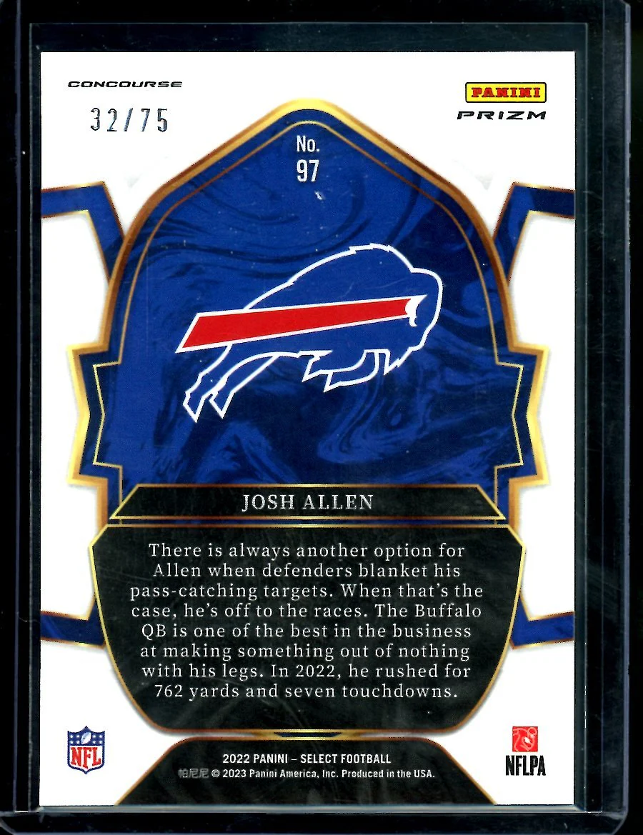 2022 Panini Select Josh Allen Concourse Purple /75 Bills - Image 2