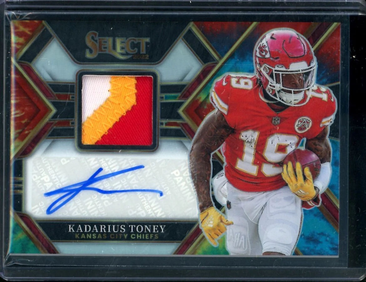 2022 Panini Select Kadarius Toney Patch Auto Tye-Die /25 Chiefs