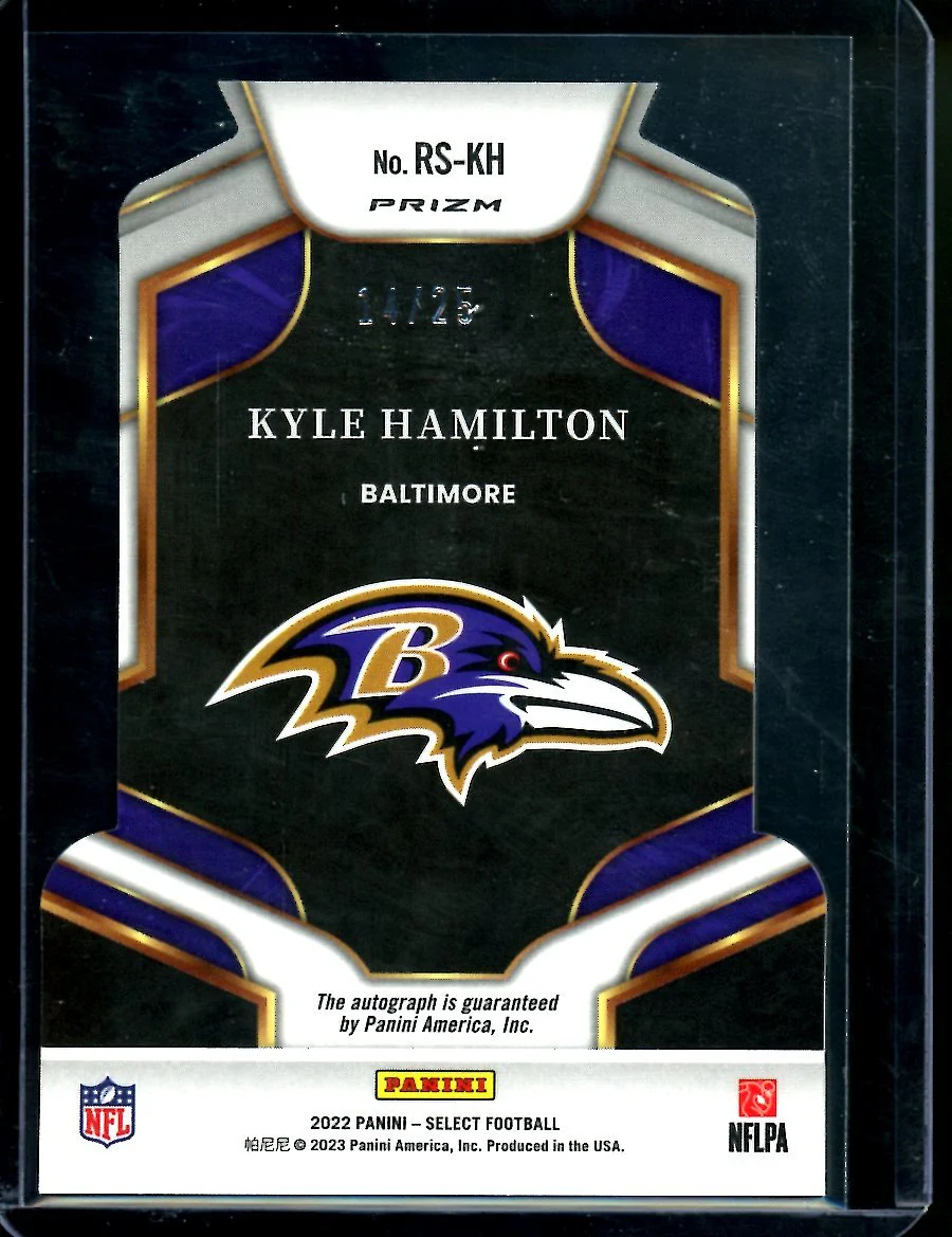 2022 Panini Select Kyle Hamilton Rookie Tie-Dye Die-Cut Auto /25 Ravens - Image 2