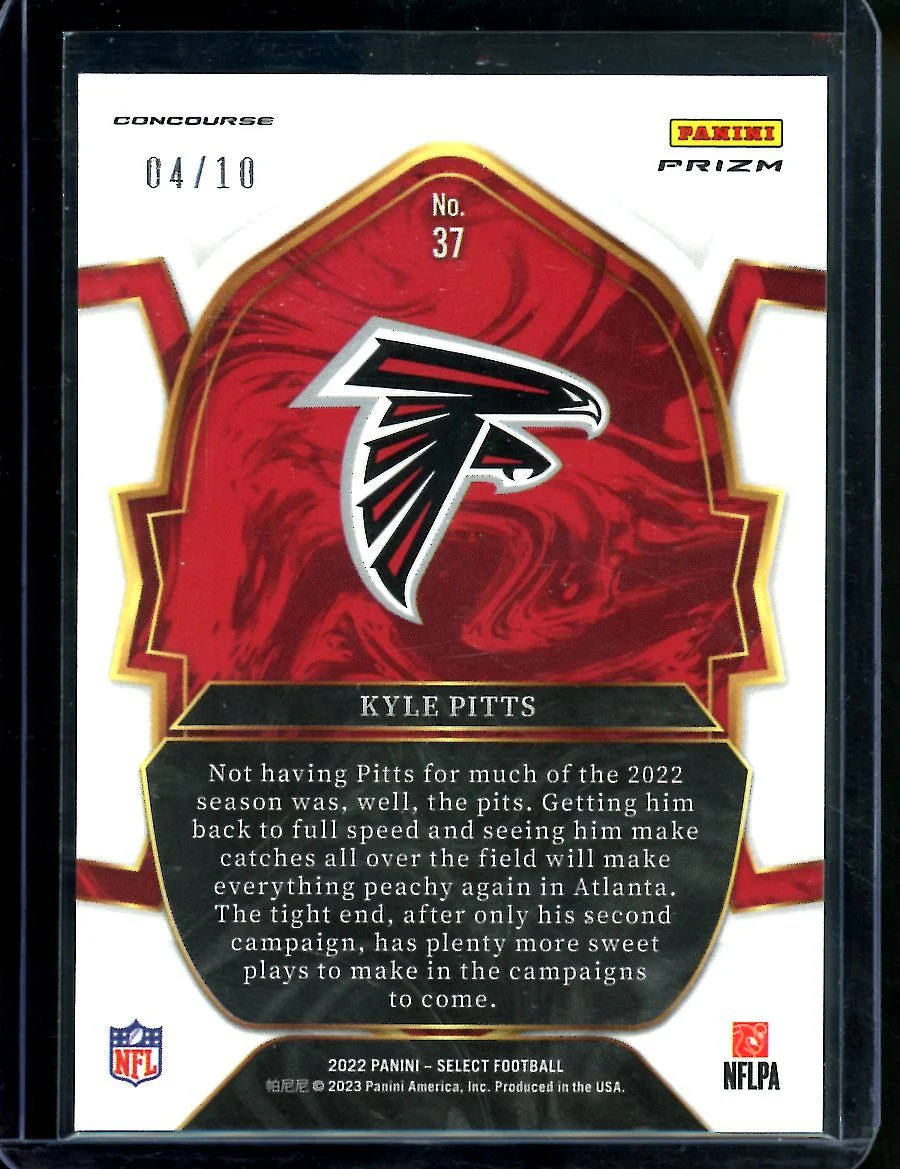 2022 Panini Select Kyle Pitts Concourse Gold /10 Falcons - Image 2