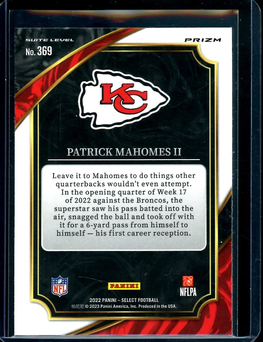 2022 Panini Select Patrick Mahomes II Suite Level Cosmic Chiefs - Image 2