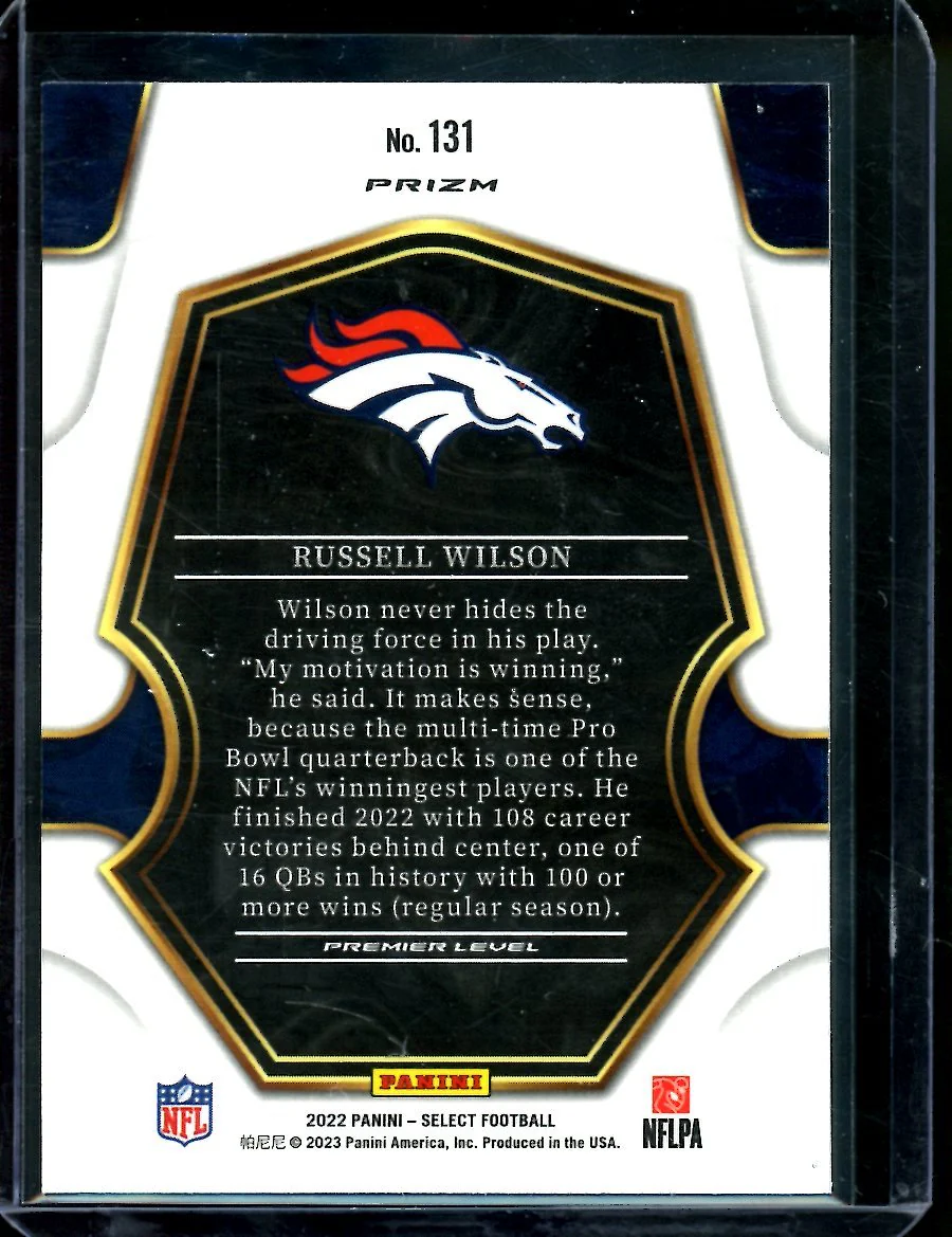 2022 Panini Select Russell Wilson Cosmic Premier Level Broncos - Image 2