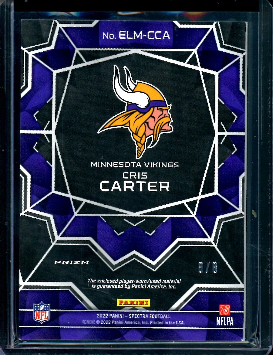 2022 Panini Spectra Cris Carter Epic Legends Patch /8 Vikings - Image 2