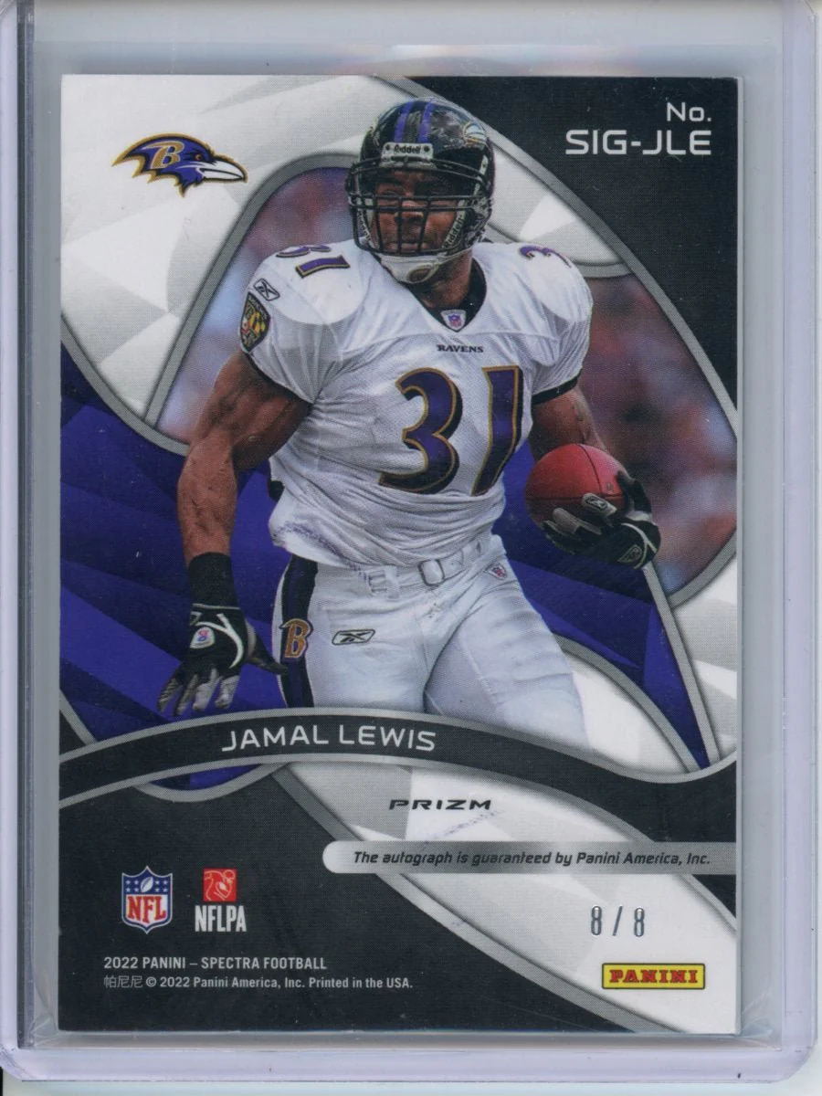 2022 Panini Spectra Jamal Lewis Auto Neon Splatter /8 Ravens - Image 2