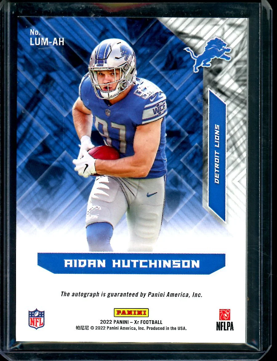 2022 Panini XR Aidan Hutchinson Rookie Auto /49 Lions - Image 2