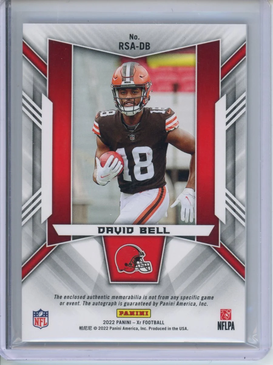 2022 Panini XR David Bell Rookie RPA Orange /25 Browns - Image 2