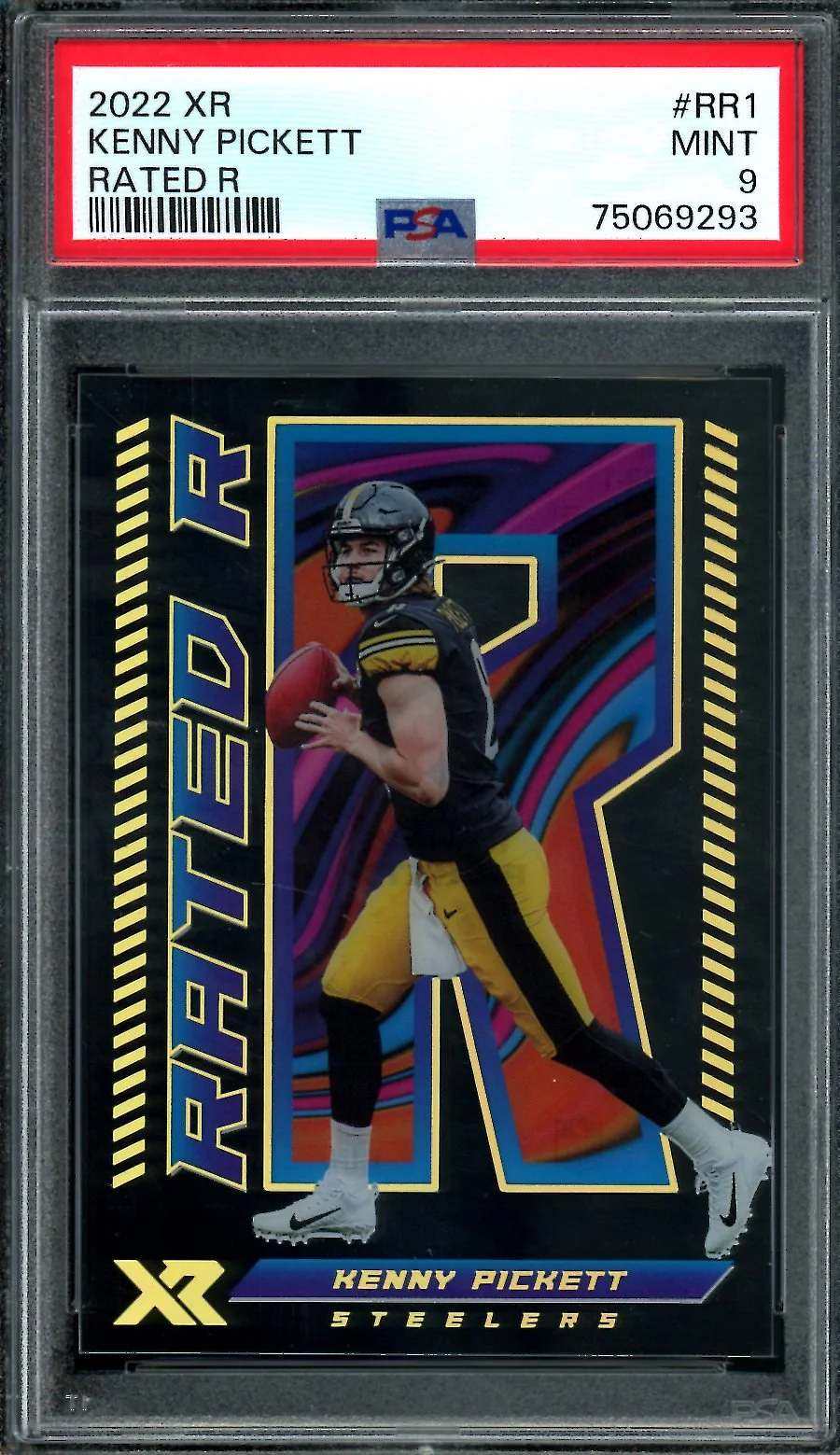 2022 Panini XR Kenny Pickett Rookie Rated R SSP PSA 9 Steelers