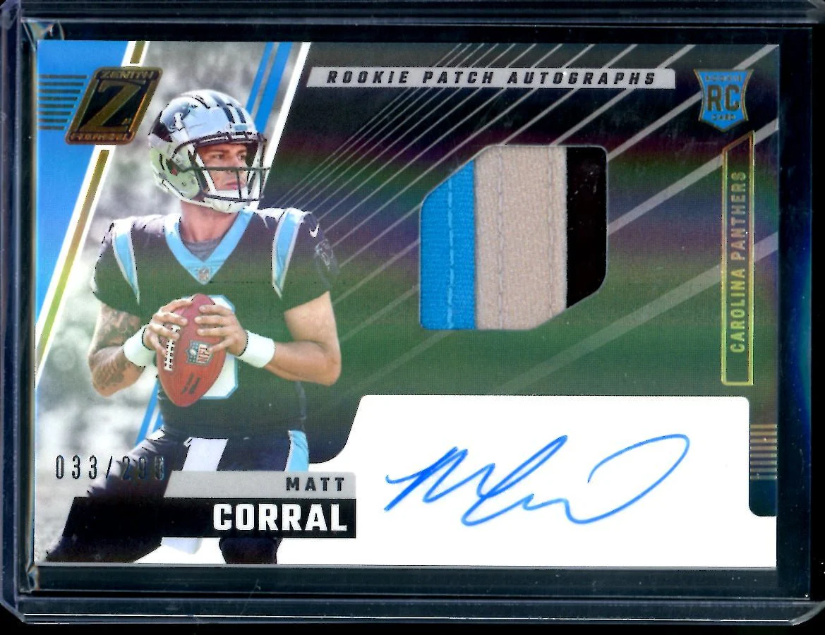2022 Panini Zenith Matt Corral Rookie RPA /299 Panthers