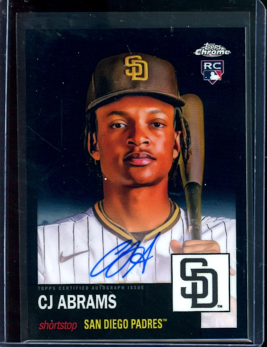 2022 Topps Chrome Platinum Anniversary CJ Abrams Rookie Autograph Black /10 Padres