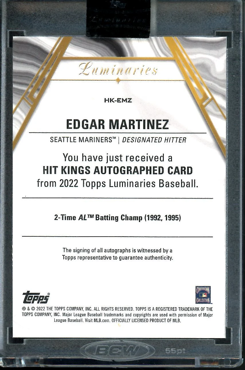 2022 Topps Luminaries Edgar Martinez Auto Blue /5 Mariners - Image 2