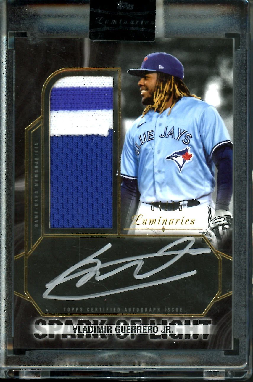 2022 Topps Luminaries Vladimir Guerrero Jr. Patch Auto Eye Black /15 Blue Jays