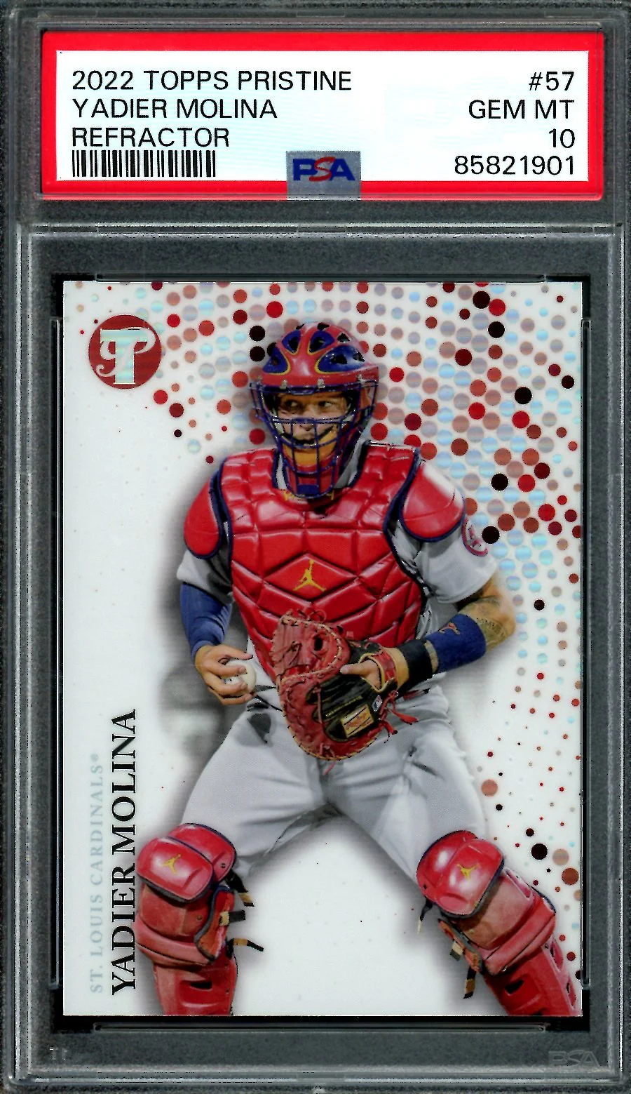 2022 Topps Pristine Yadier Molina Refractor PSA 10 Cardinals