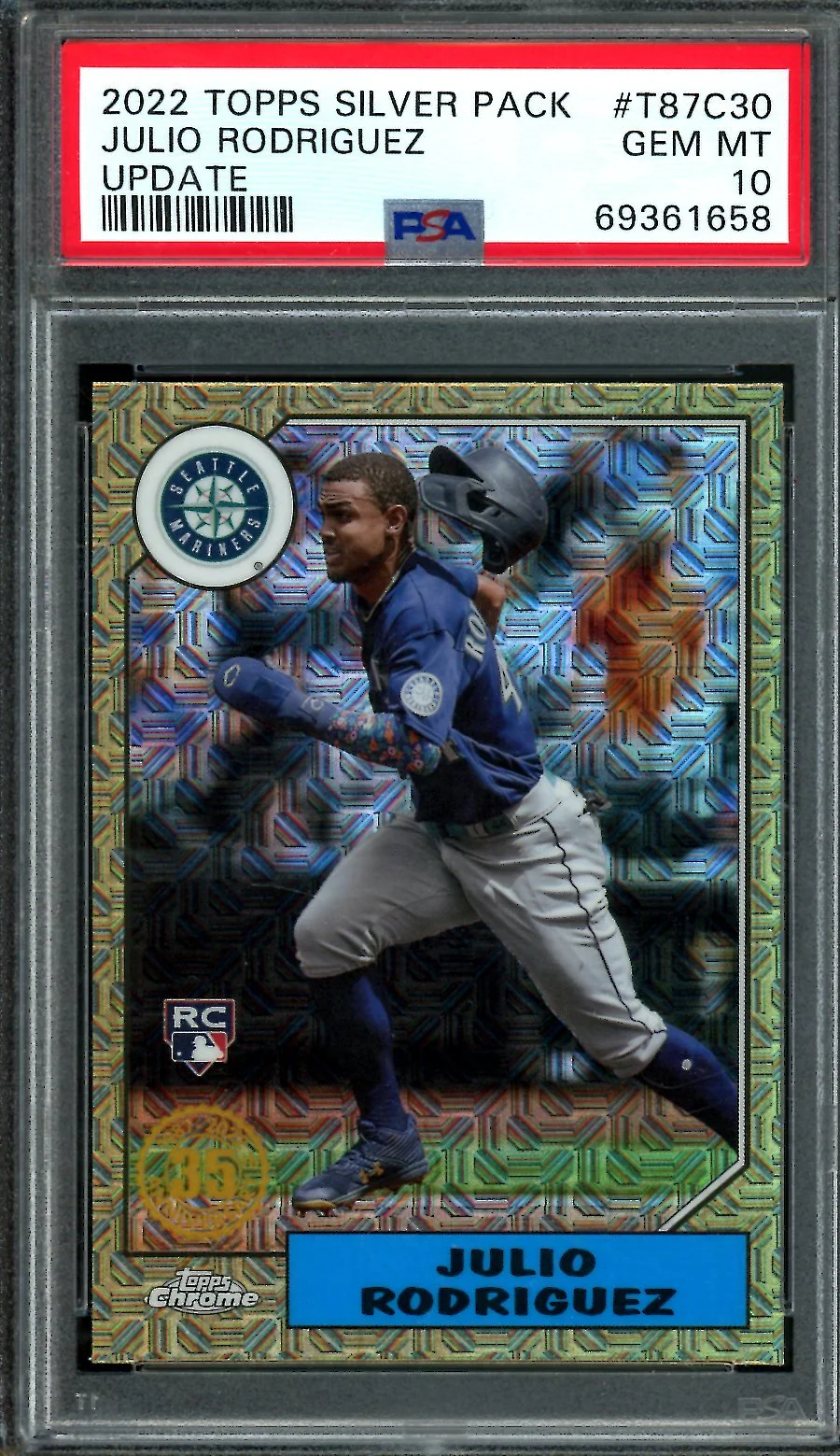 2022 Topps Silver Pack Julio Rodriguez Rookie PSA 10 Mariners
