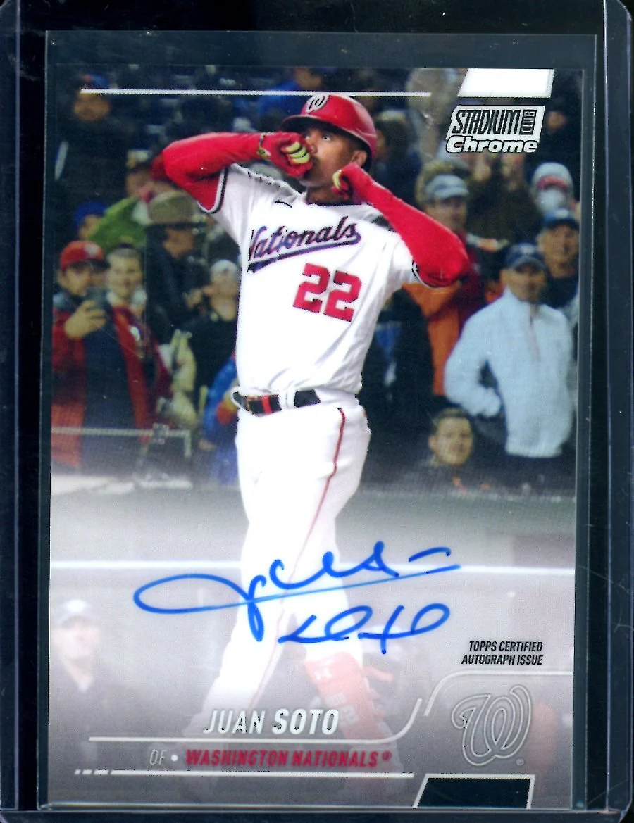 2022 Topps Stadium Club Chrome Juan Soto Auto Nationals