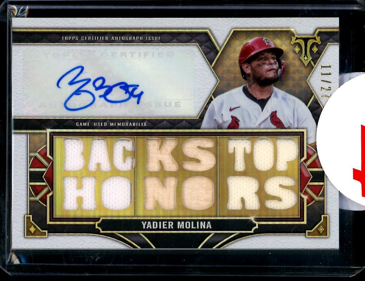 2022 Topps Triple Threads Yadier Molina Patch Auto /27 Cardinals