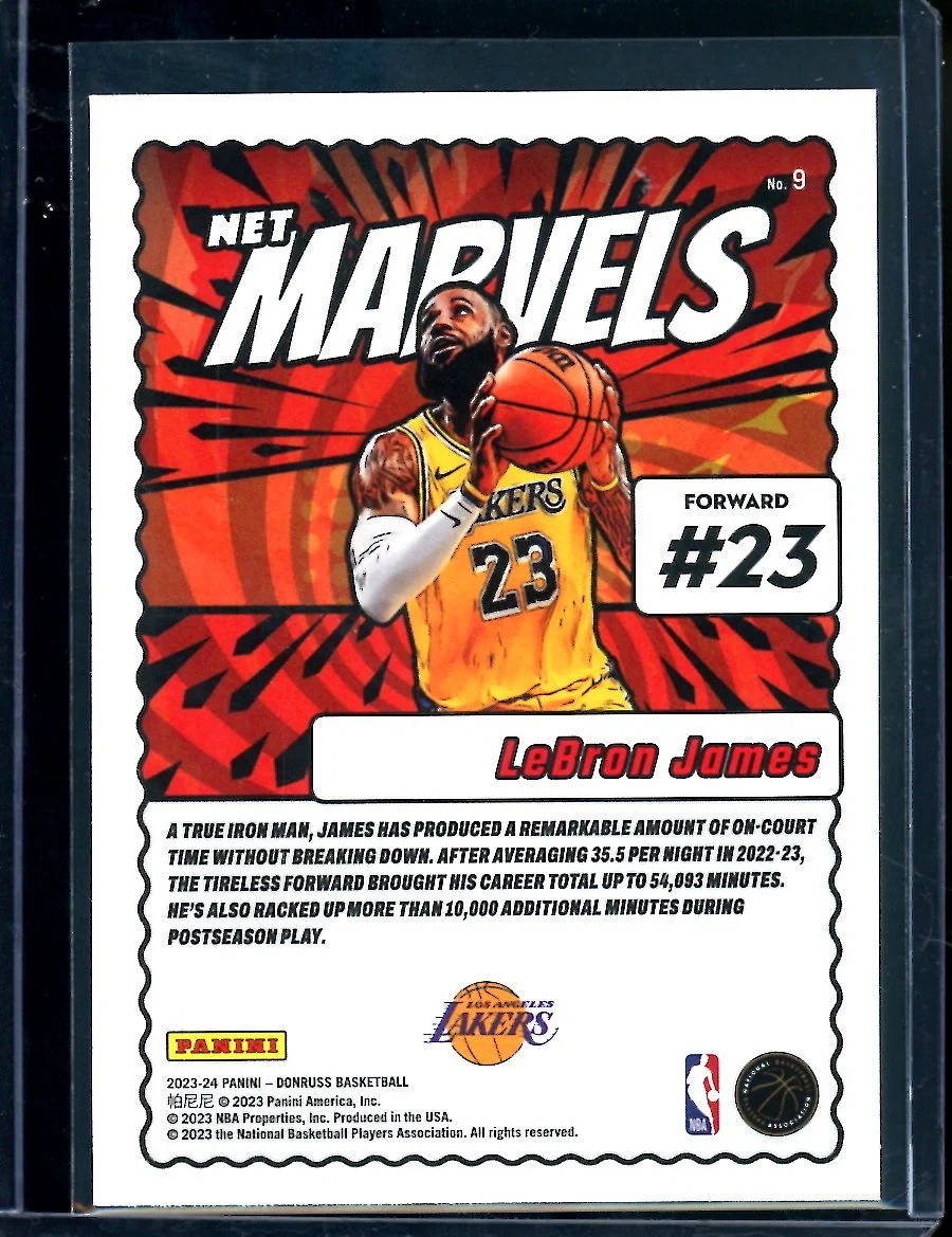 2023/24 Panini Donruss LeBron James Net Marvels Holo Diamond Lakers - Image 2