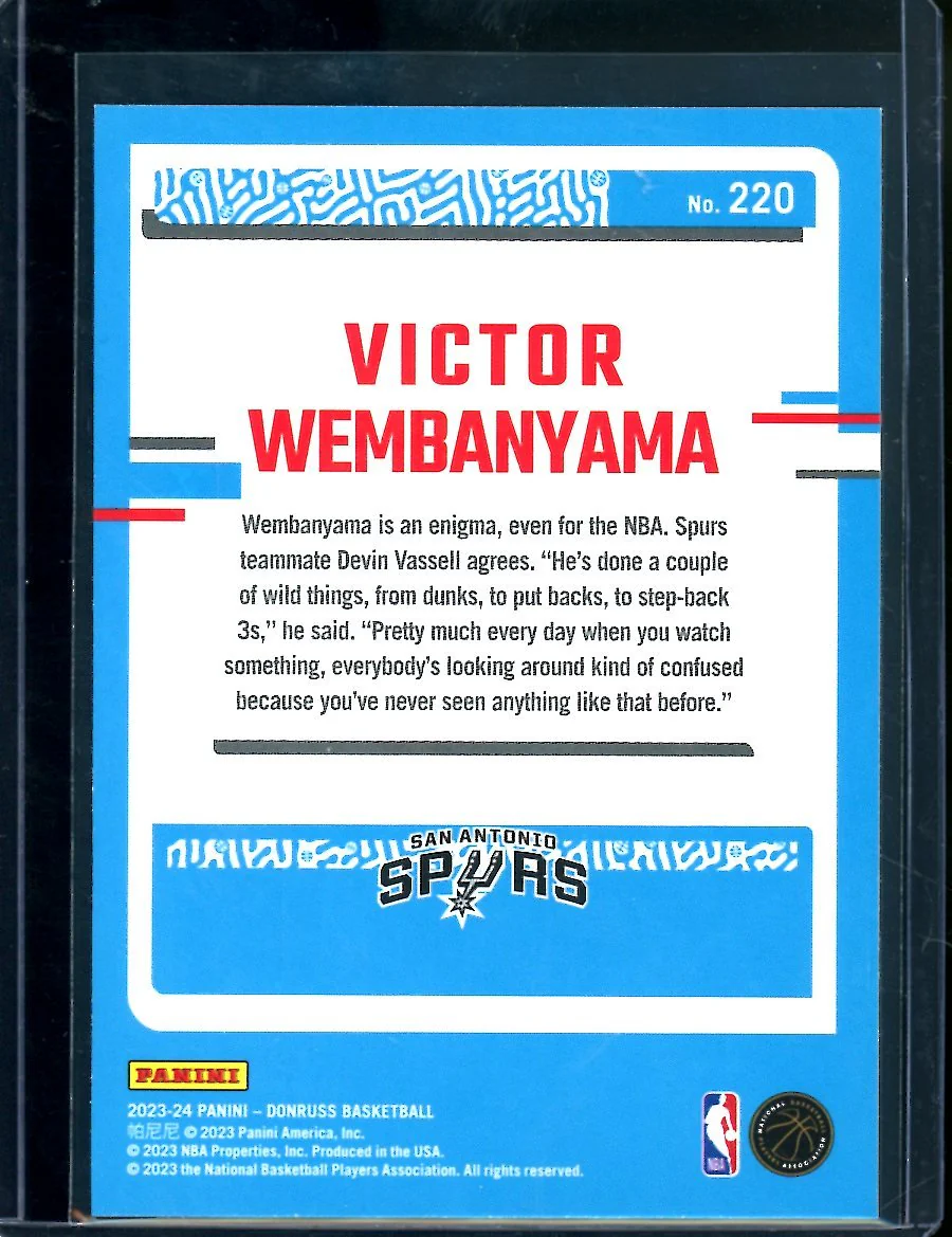 2023/24 Panini Donruss Victor Wembanyama Rookie Spurs - Image 2