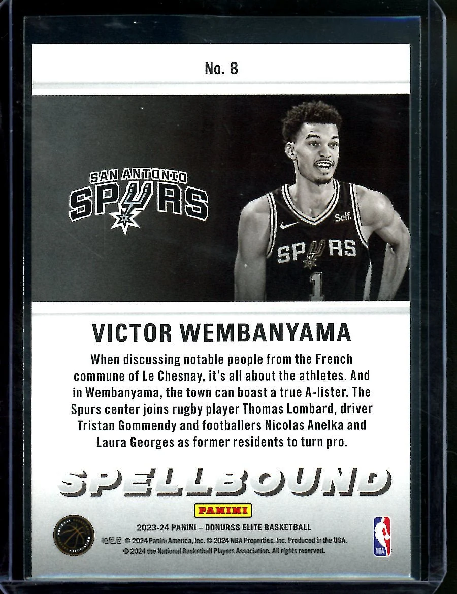 2023/24 Panini Elite Victor WembanyamaRookie Spellbound "A" Spurs - Image 2