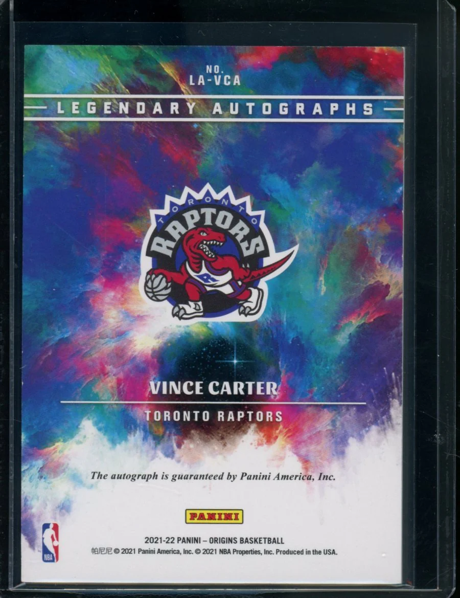 2023/24 Panini Origins Vince Carter Legendary Autographs Auto /25 Raptors - Image 2