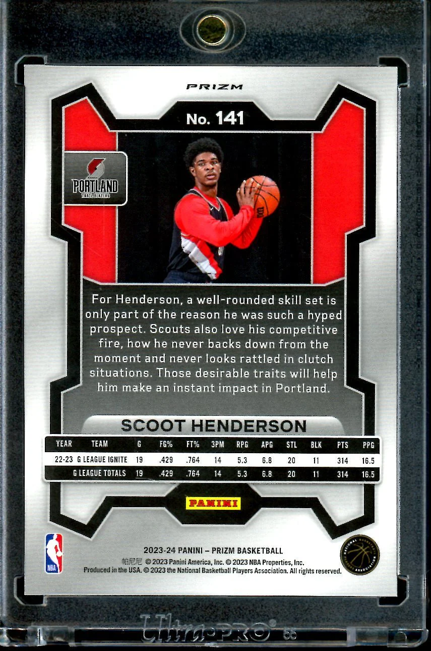 2023/24 Panini Prizm Scoot Henderson Rookie Snakeskin SSP Trail Blazers - Image 2