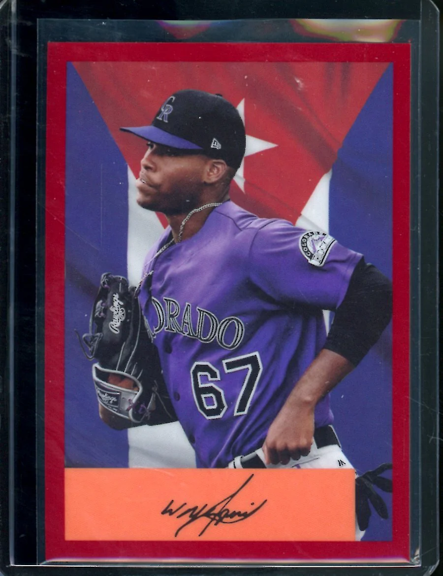 2023 Bowman Chrome Yanquiel Fernandez Flag Variation /54 Rockies