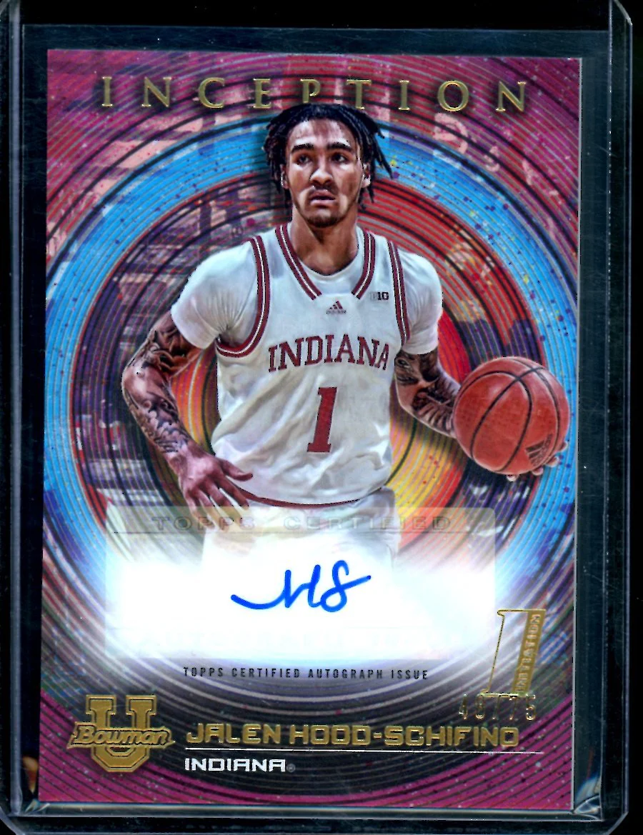 2022/23 Bowman Inception Jalen Hood-Schifino 1st Auto /75 Indiana