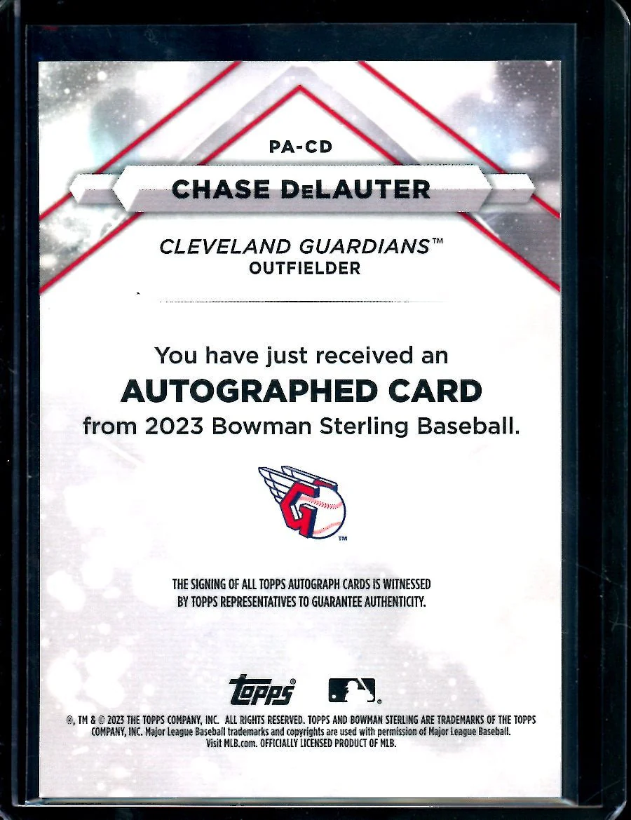 2023 Bowman Sterling Chase DeLauter Auto /100 Guardians - Image 2