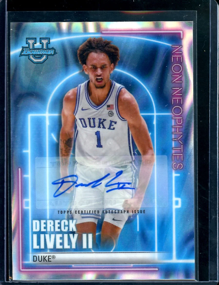 2023 Bowman University Dereck Lively II Neon Neophytes Auto /50 Duke