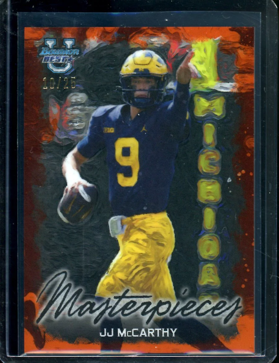 2023 Bowman's Best JJ McCarthy Masterpieces Orange /25 Michigan