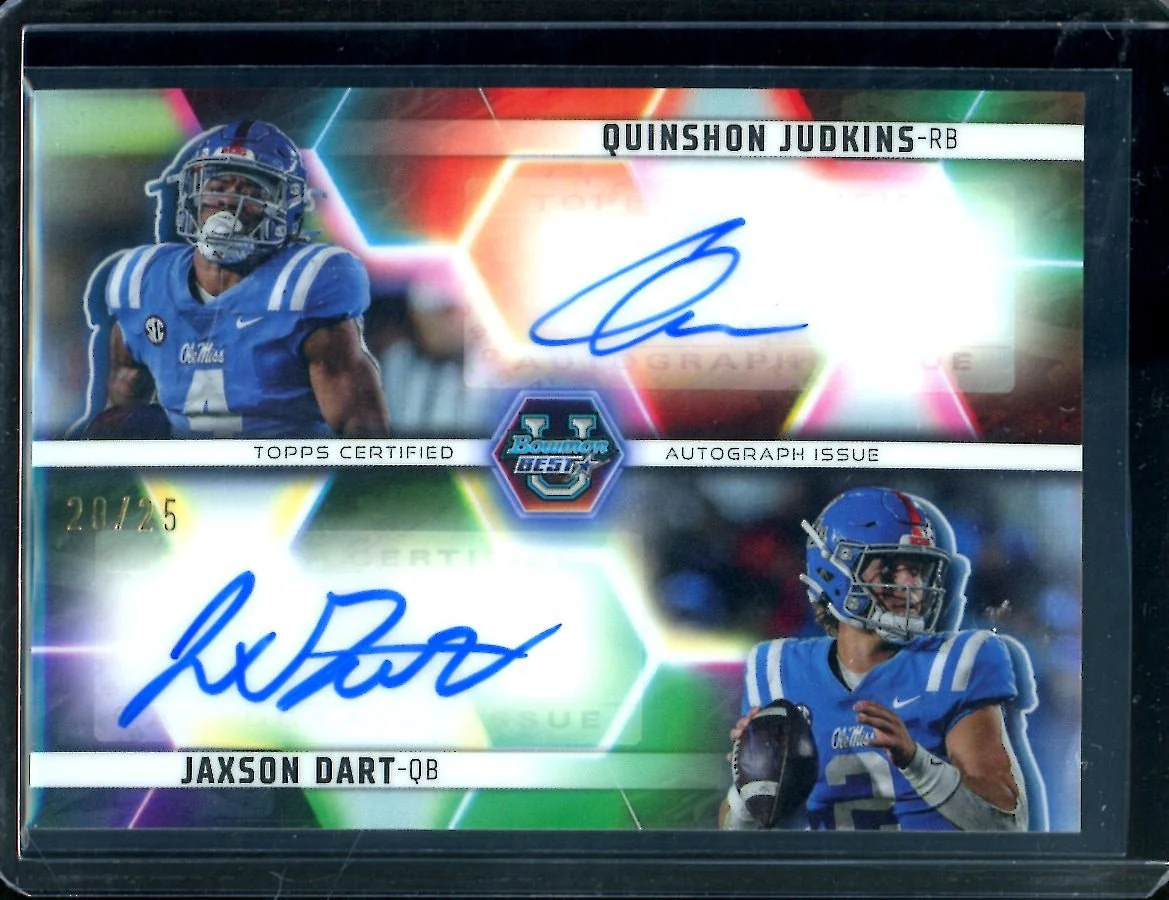 2023 Bowman's Best Quinshon Judkins/Jaxson Dart Dual Auto /25 Ole Miss