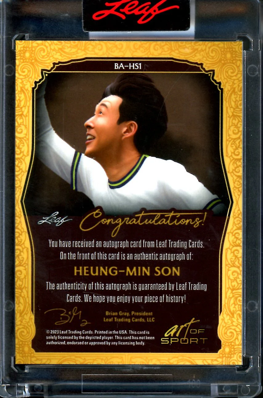 2023 Leaf Art of Sport Heung-Min Son Auto /25 Soccer - Image 2