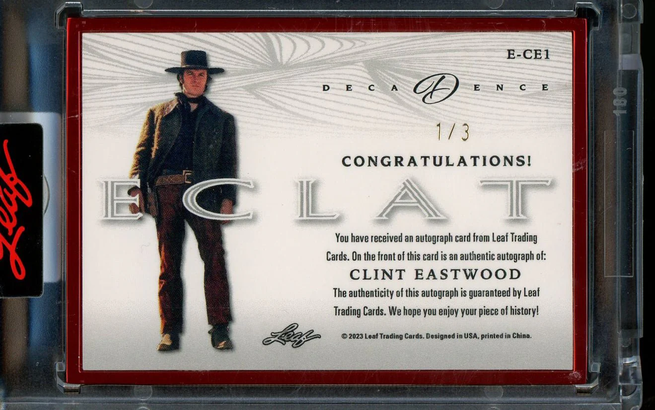 2023 Leaf Decadence Clint Eastwood Eclat Autograph Red /3 - Image 2