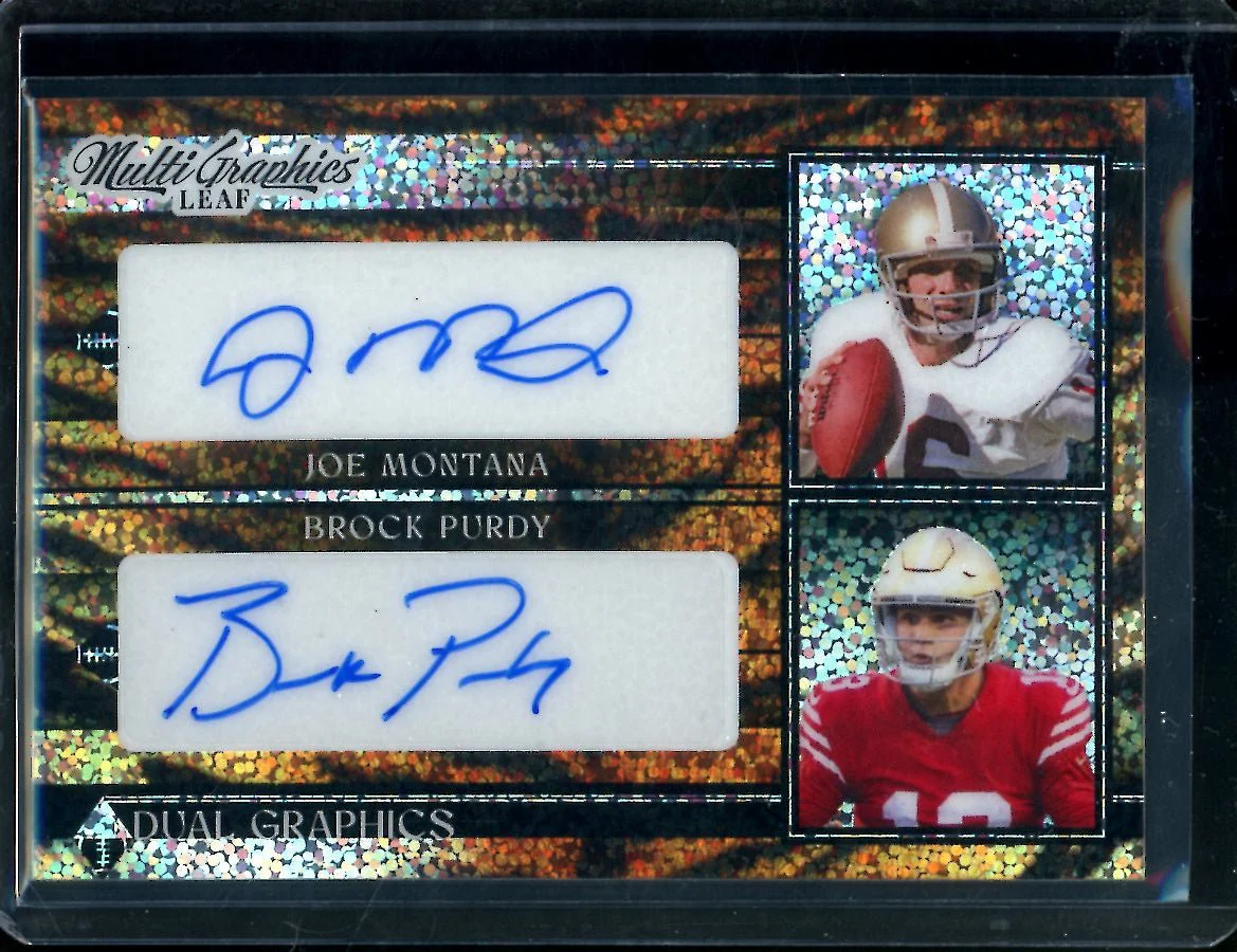 2023 Leaf MultiGraphics Joe Montana/Brock Purdy Dual Auto /3 49ers