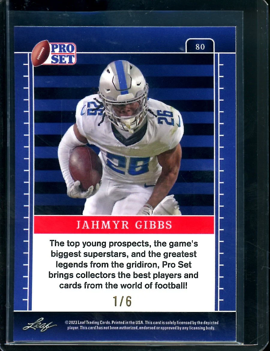 2023 Leaf Pro Set Metal Jahmyr Gibbs Shimmer /6 Lions - Image 2