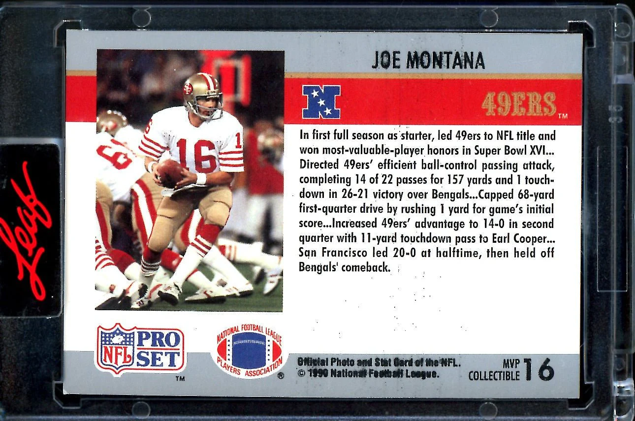 2023 Leaf Pro Set Metal Joe Montana Buyback Auto /51 49ers - Image 2