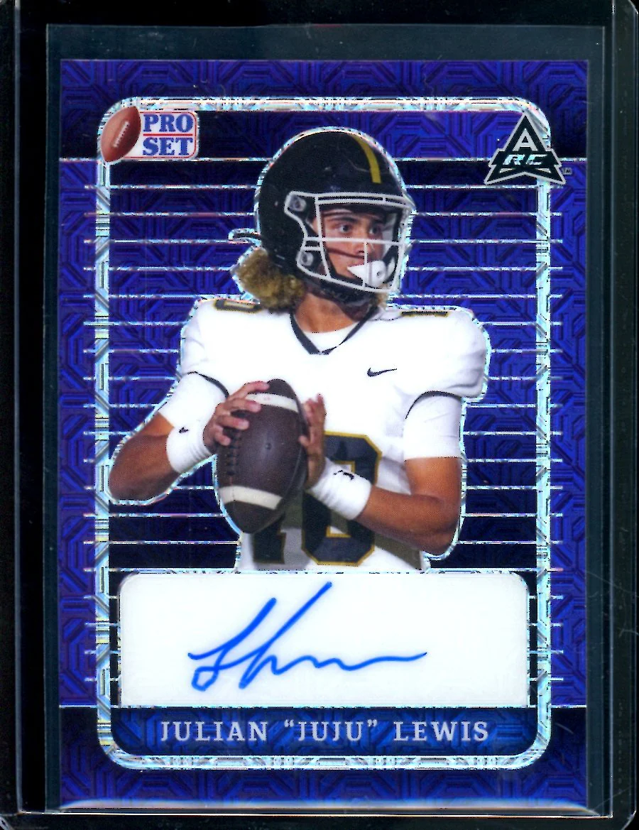 2023 Leaf Pro Set Metal Julian "JuJu" Lewis Rookie Auto Purple Mojo /10