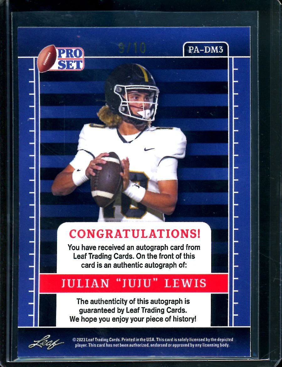 2023 Leaf Pro Set Metal Julian "JuJu" Lewis Rookie Auto Purple Mojo /10 - Image 2