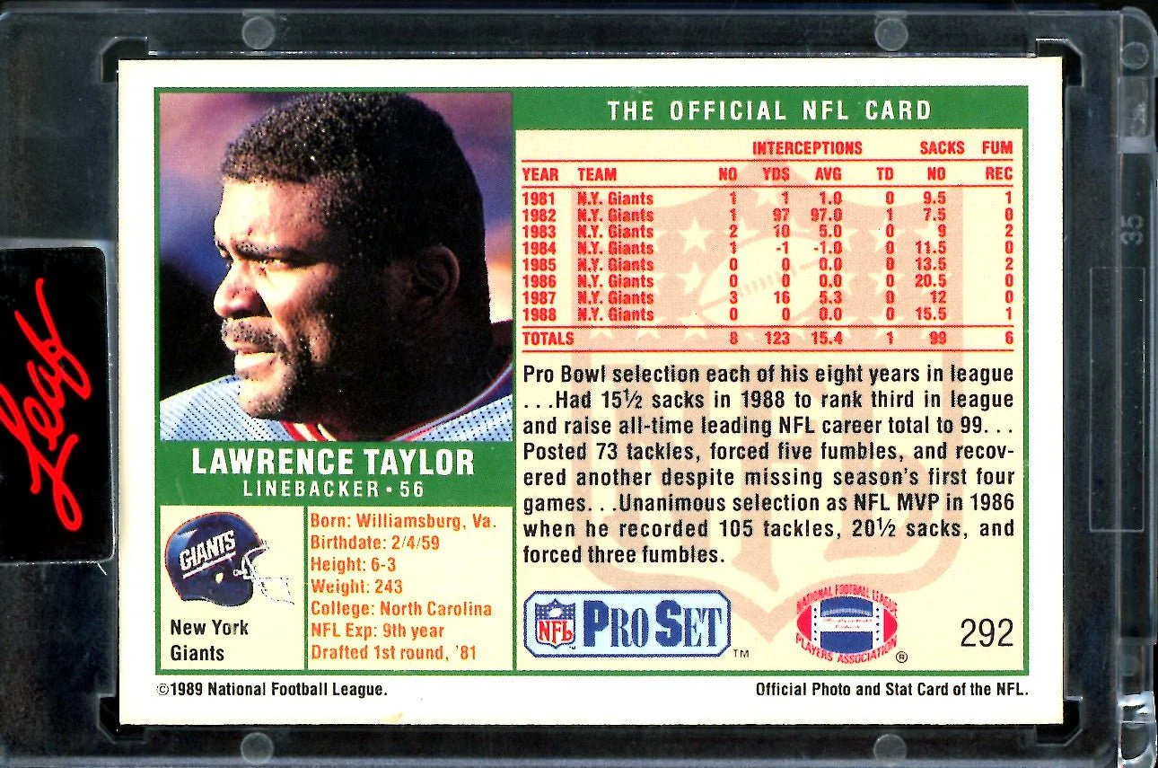 2023 Leaf Pro Set Metal Lawrence Taylor Buyback Auto /25 Giants - Image 2