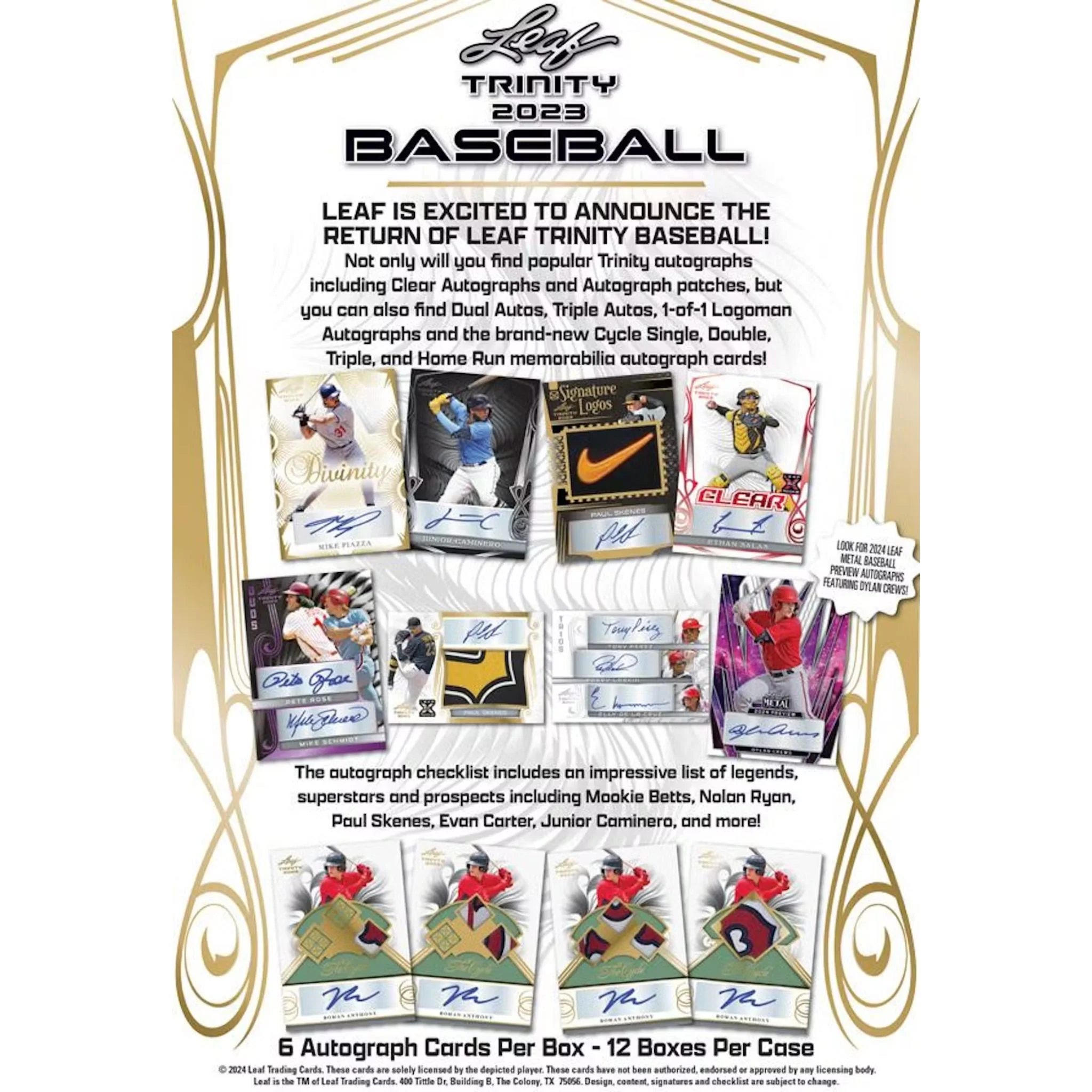 2023 Leaf Trinity Baseball Hobby Box - Image 14