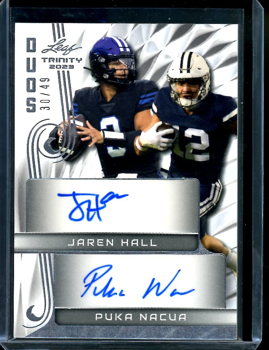 2023 Leaf Trinity Football Jaren Hall/Puka Nacua Dual Auto /49